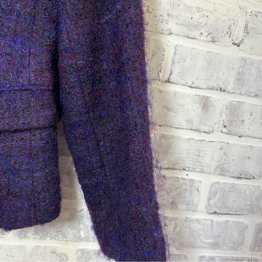 VTG Women's Talbots Wool Mohair Skirt Suit Set Purple Size 6 Petite Made in USA - Picture 5 of 16
